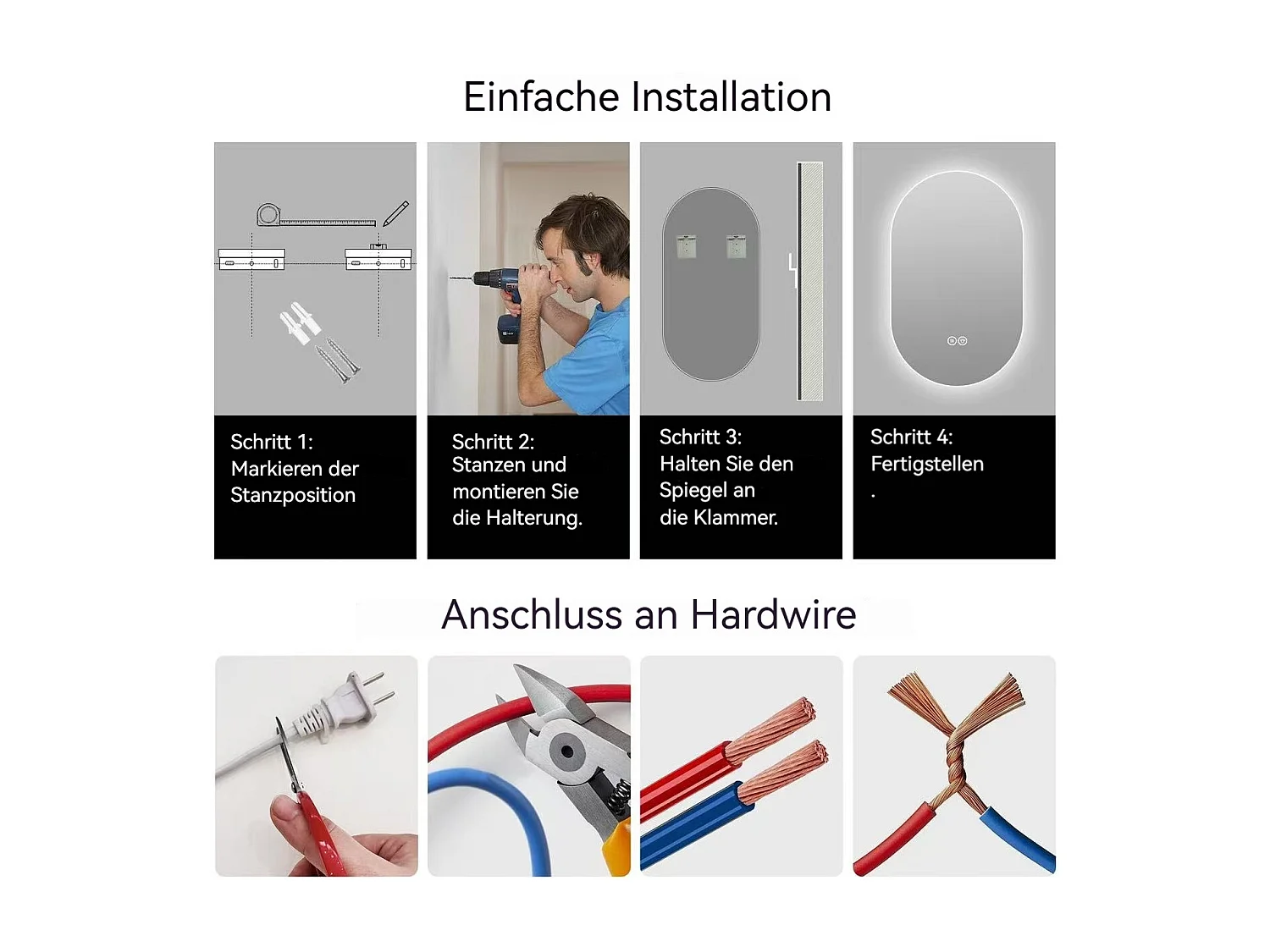 Specchio da bagno LED touch sensitive con funzione antiappannamento, 60x120 cm, vetro argentato