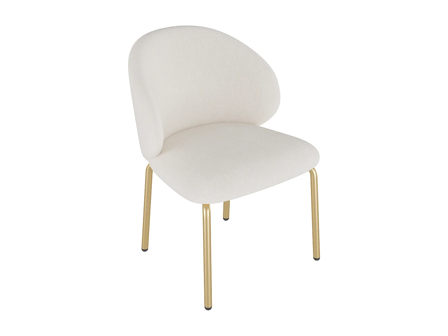 Juego de 2 sillas de comedor de chenilla beige - Patas de metal dorado