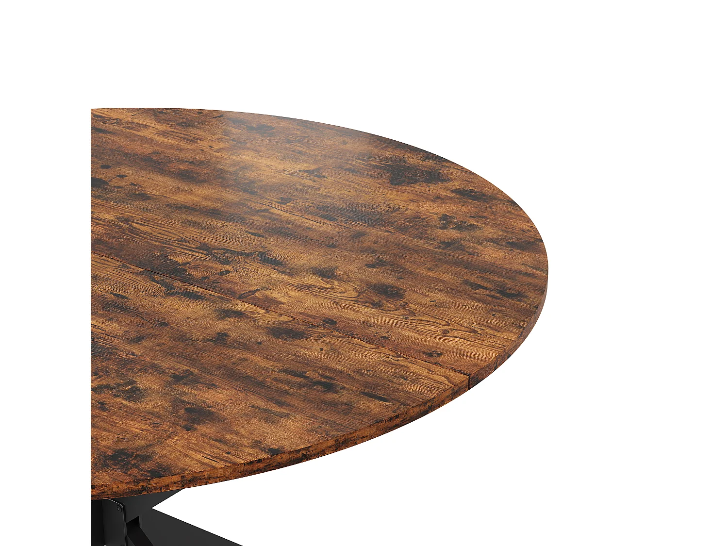 Ronde eettafel 120 cm - Vintage bruine kleur - Voor keuken en woonkamer