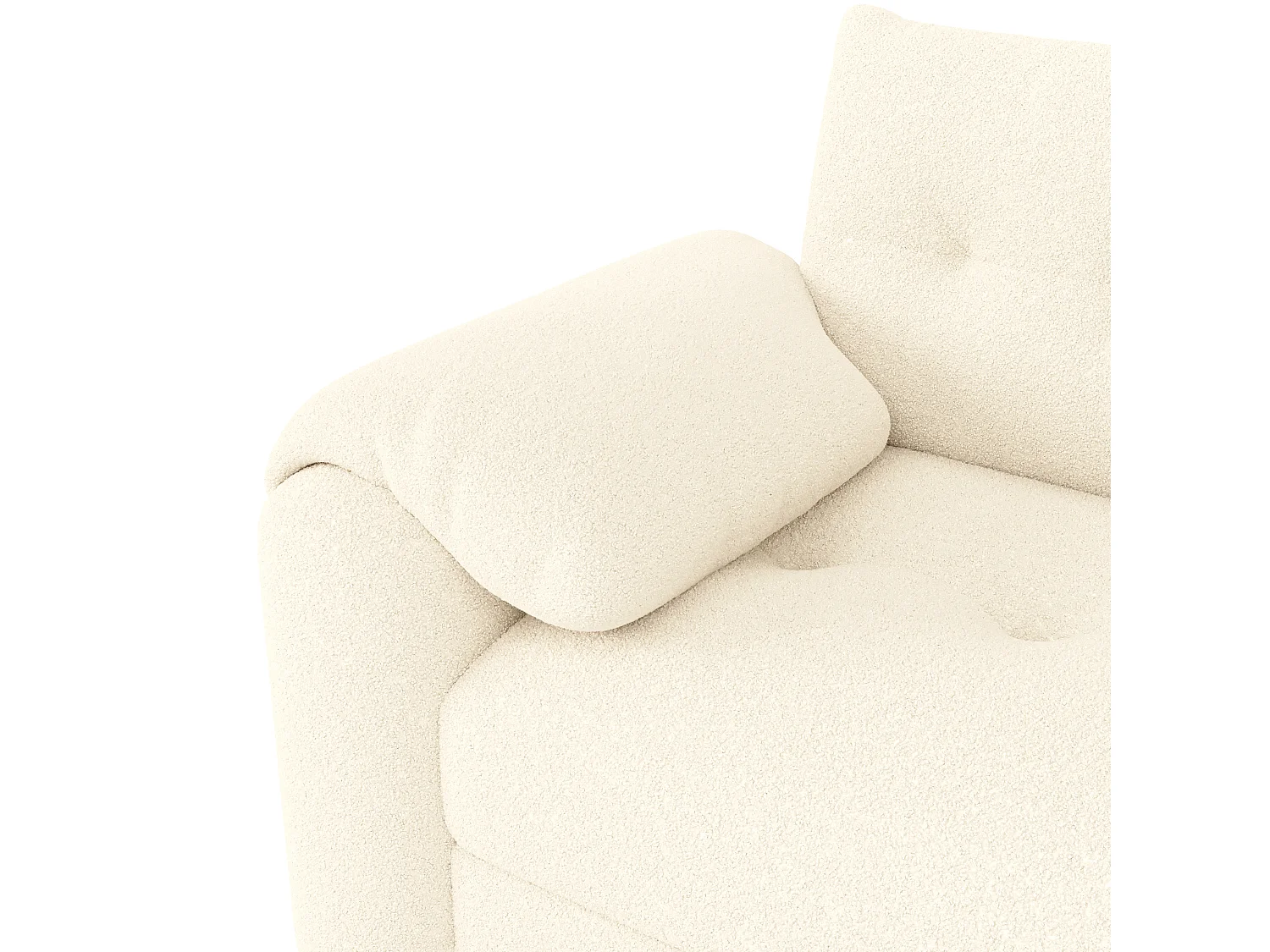 Canapé 2 places avec coffres de rangements et table d’appoint - Tissu Teddy beige