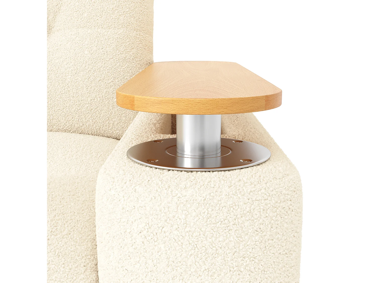 Canapé 2 places avec coffres de rangements et table d’appoint - Tissu Teddy beige