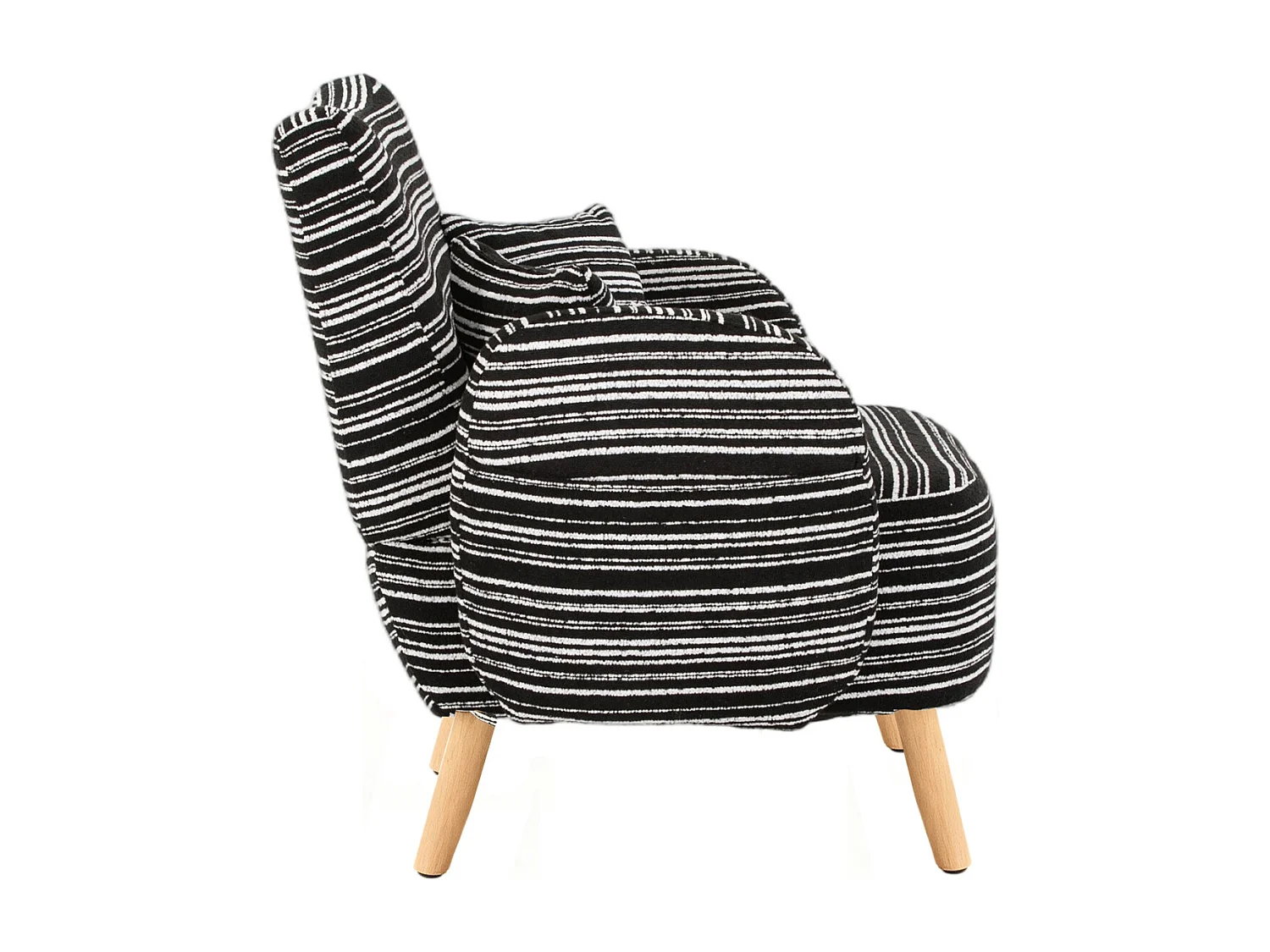 Sofá de dos plazas en tejido bouclé negro - Con bolsillos laterales y dos cojines