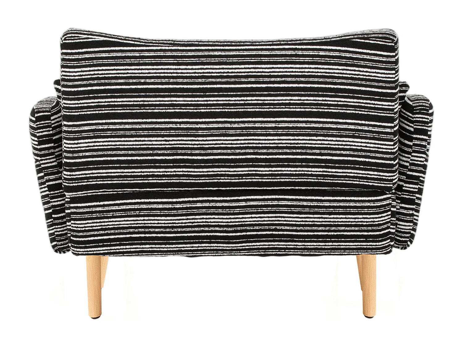 Sofá de dos plazas en tejido bouclé negro - Con bolsillos laterales y dos cojines