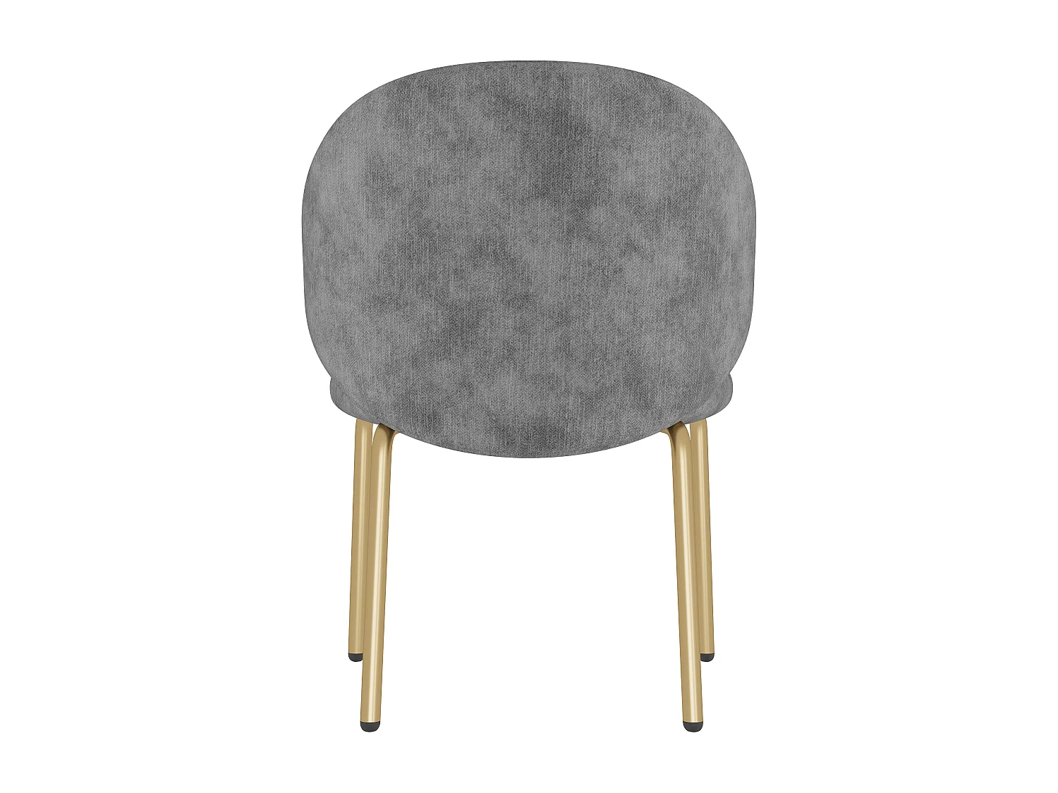 Juego de 4 sillas de comedor de chenilla gris - Patas de metal dorado