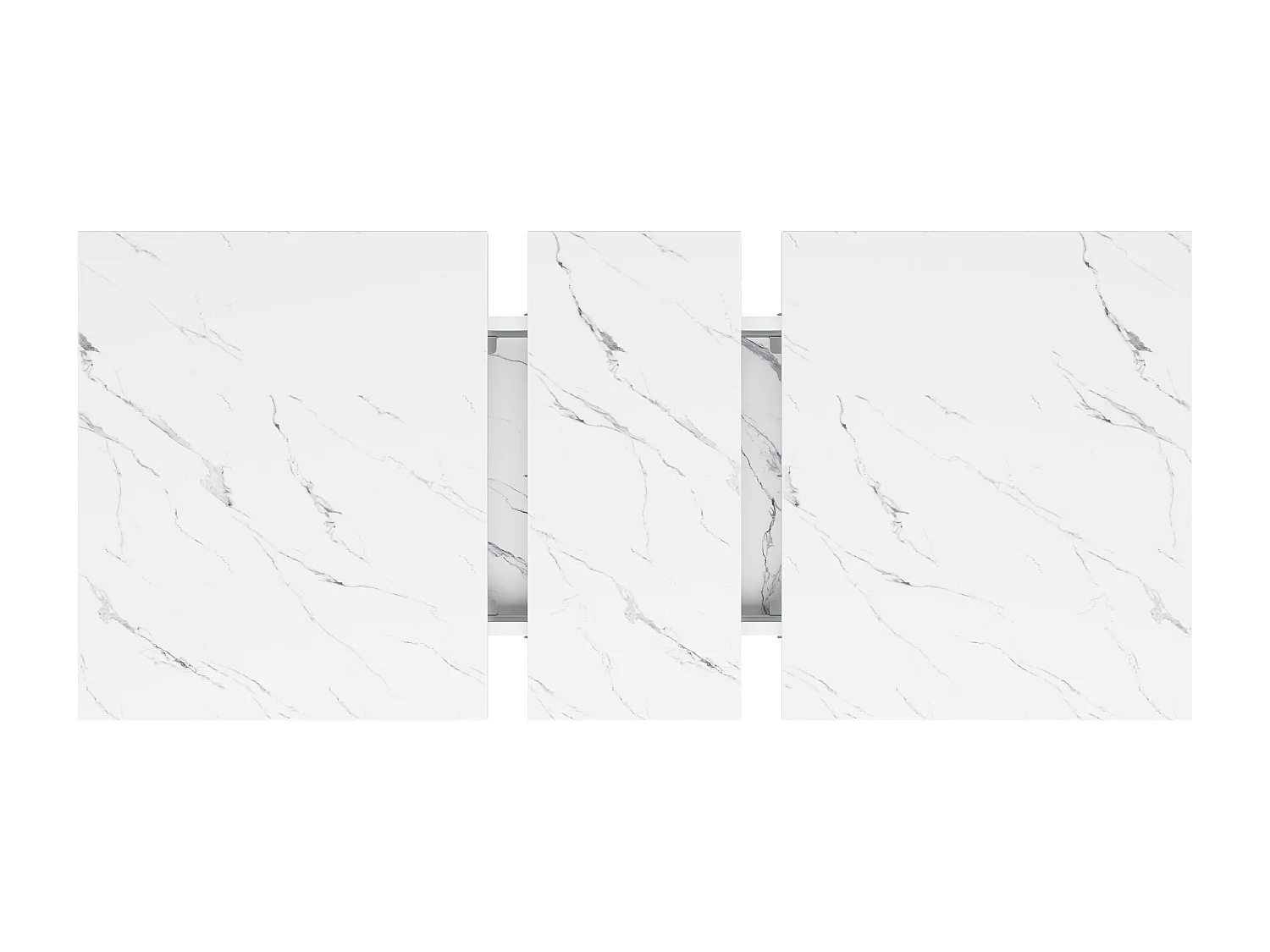 Conjunto de comedor - Mesa extensible blanca 120(160)x80 cm + 4 sillas PU gris