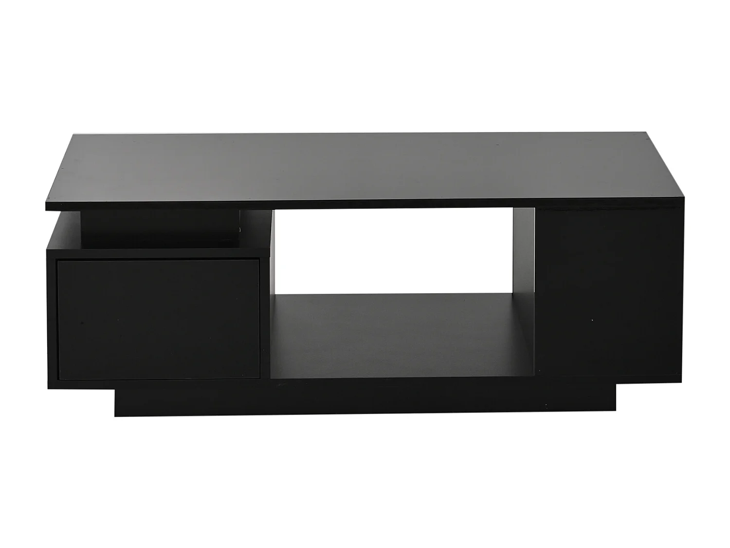 Mesa de centro 100 x 50 x 36 cm con cajón, LED - Negro