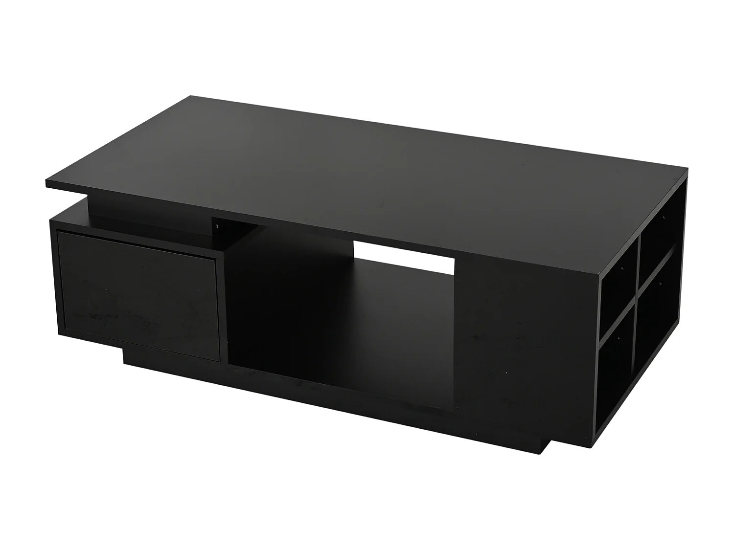 Mesa de centro 100 x 50 x 36 cm con cajón, LED - Negro