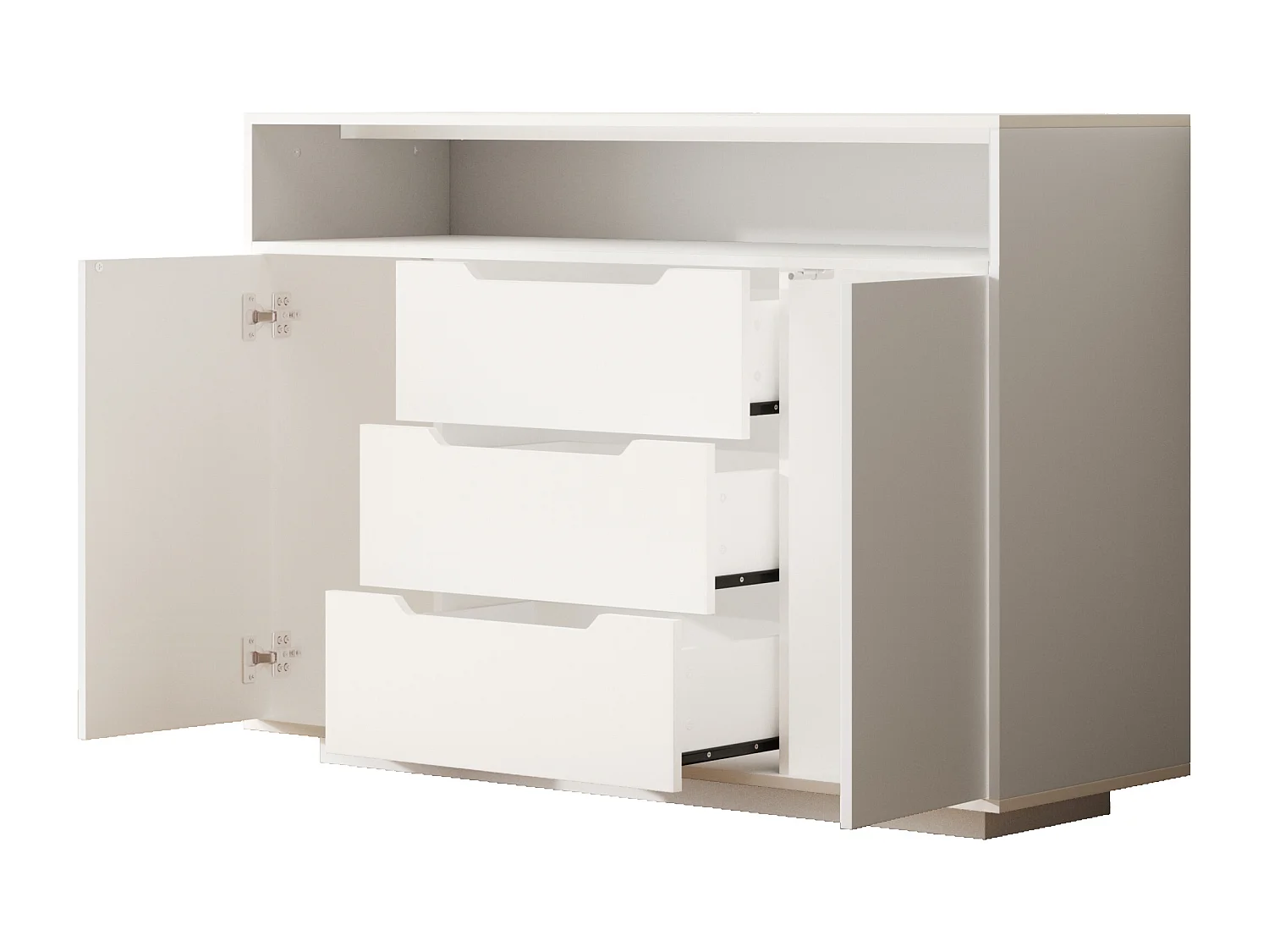 Dressoir met LED-verlichting, 3 lades en 2 deuren - Wit 120x40x85 cm