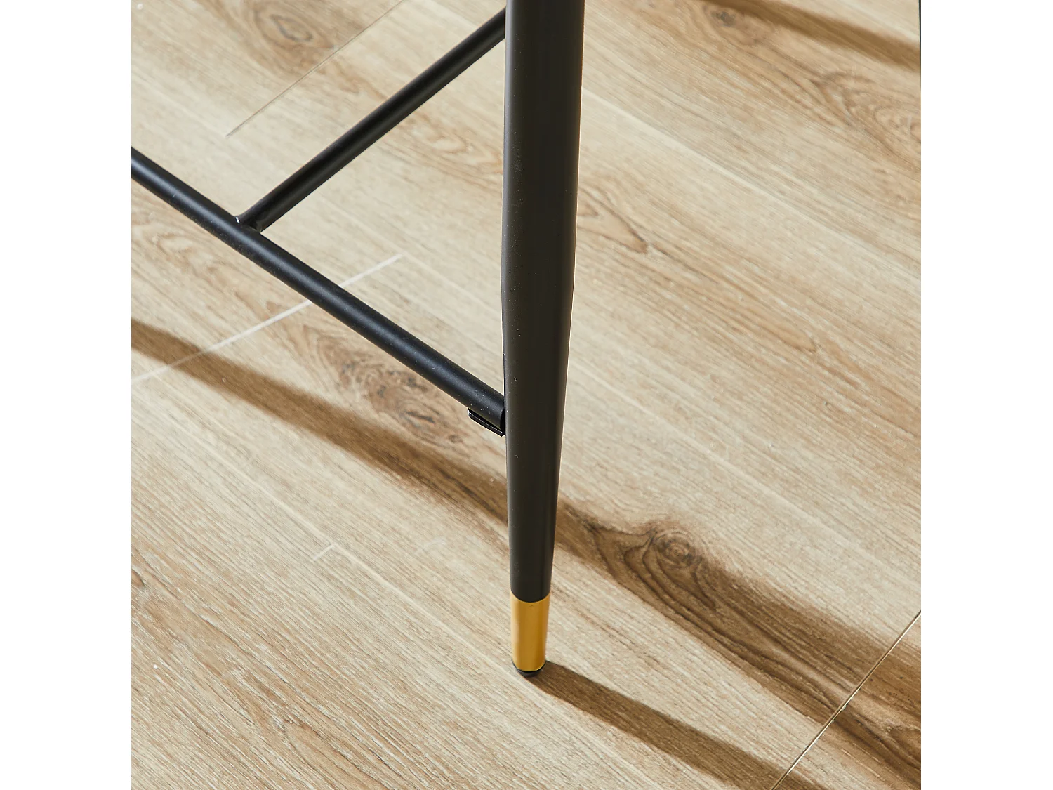 Lot de 2 tabourets de bar beige en tissu - Cadre en métal