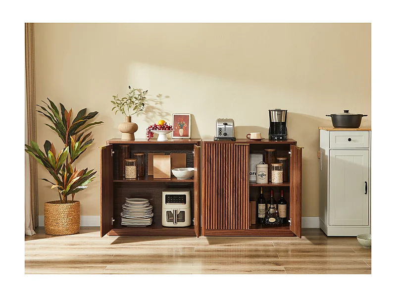 Modern dressoir met 2 deuren, 80 x 39,8 x 80 cm, bruin