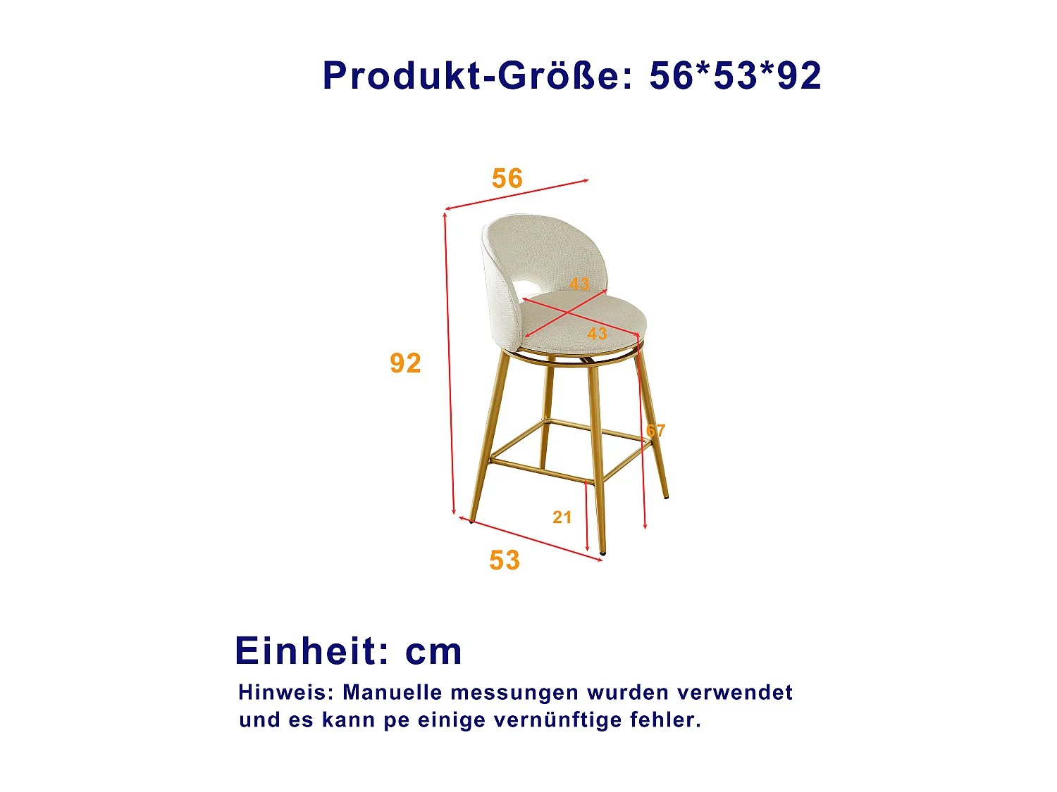 Set van 2 draaibare barkrukken in beige chenillestof - Goudkleurig metalen frame