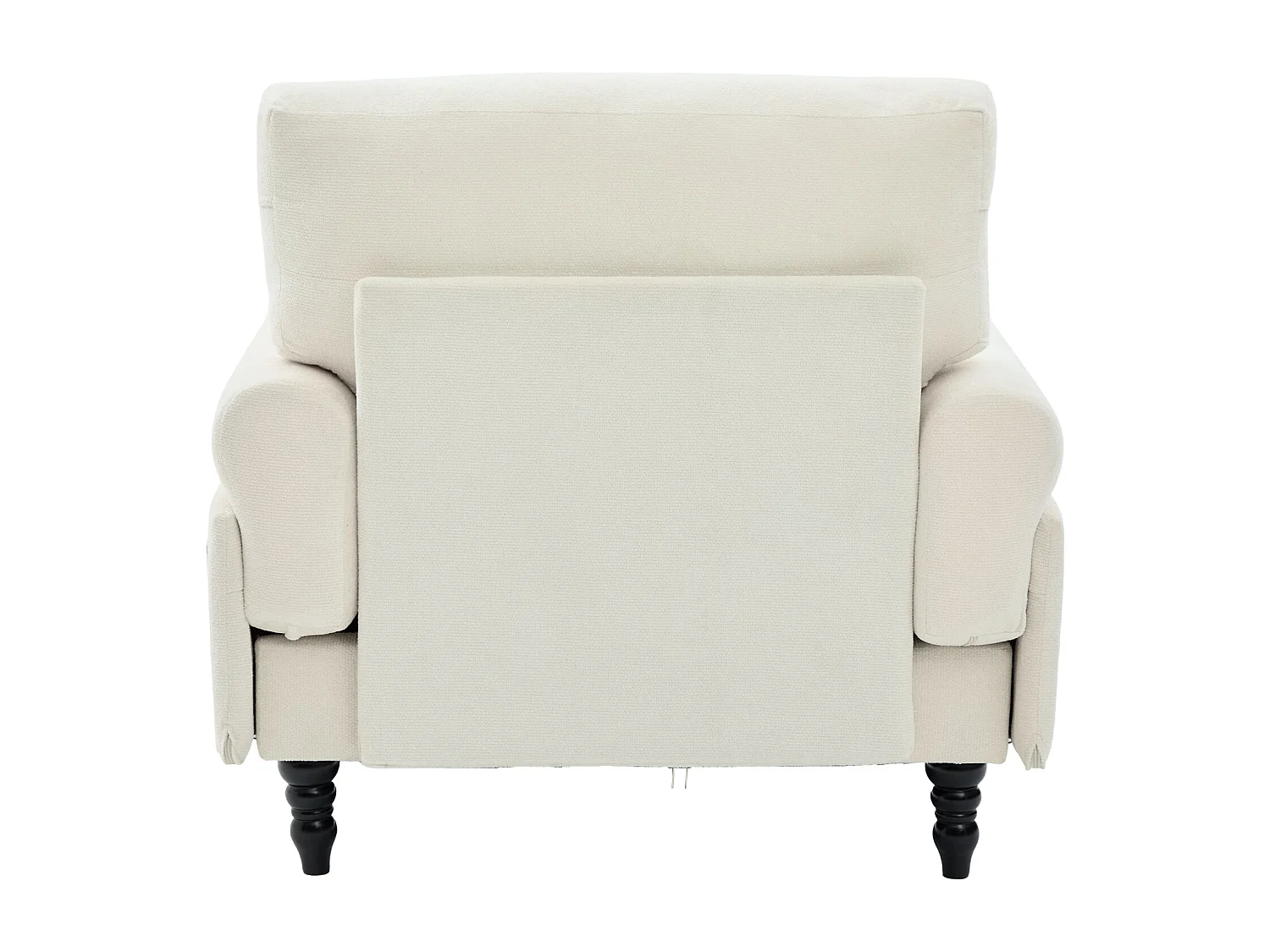 Fauteuil relax en tissu chenille beige - Avec poches latérales