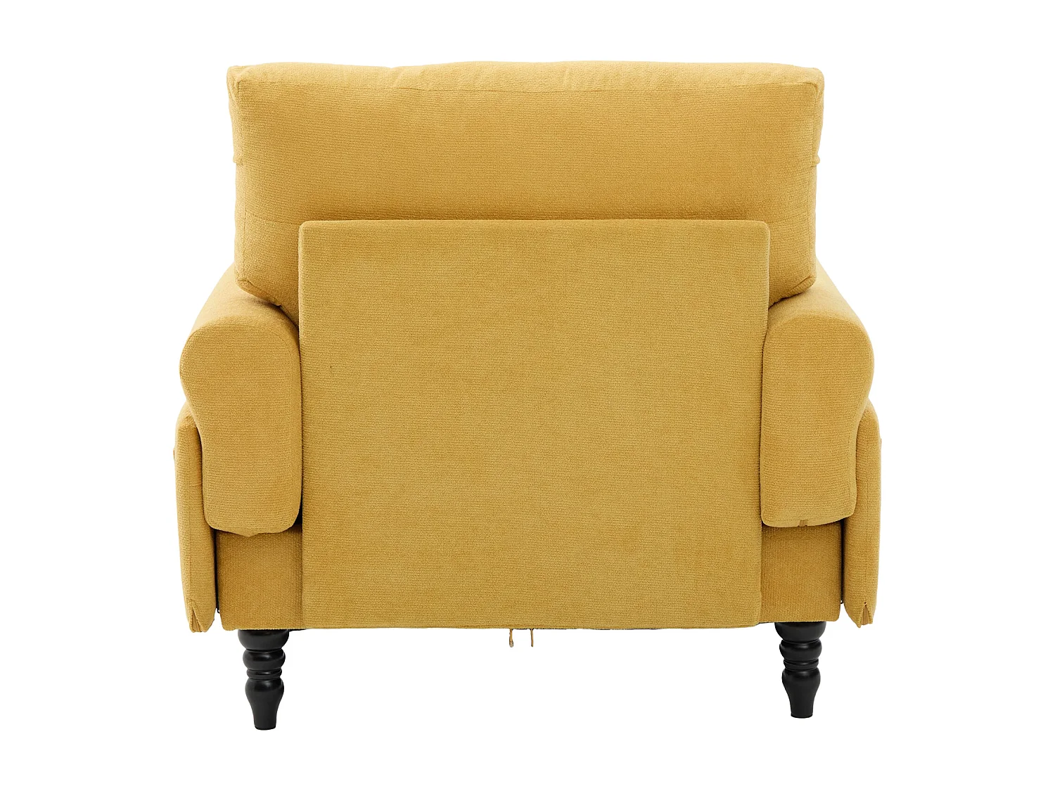 Fauteuil relax en tissu chenille jaune moutarde - Avec poches latérales