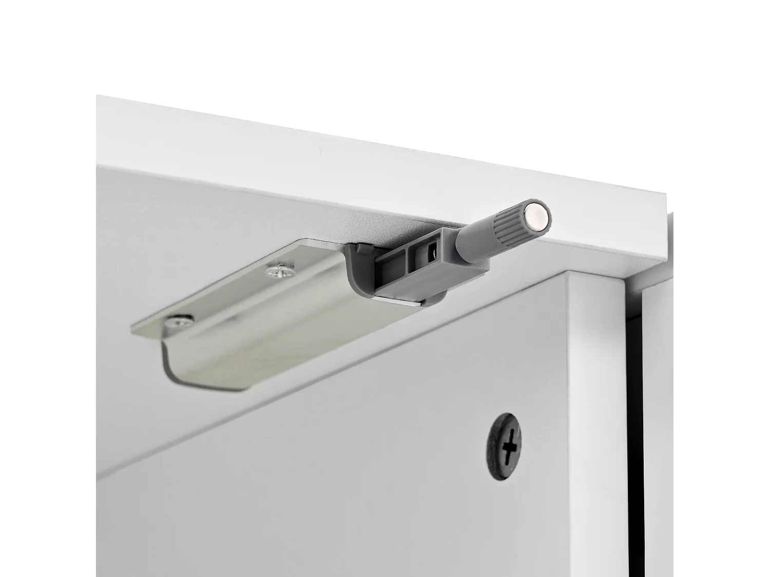 TV-meubel 180 x 34 x 30 cm met projectorplank en 3 deuren - Wit en hout