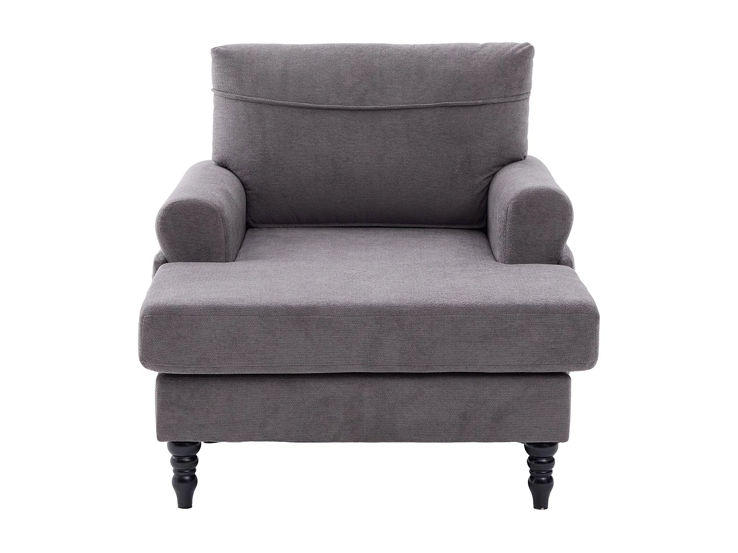 Fauteuil relax en tissu chenille gris foncé - Avec poches latérales