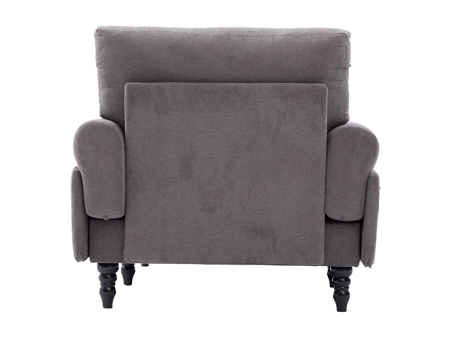 Fauteuil relax en tissu chenille gris foncé - Avec poches latérales