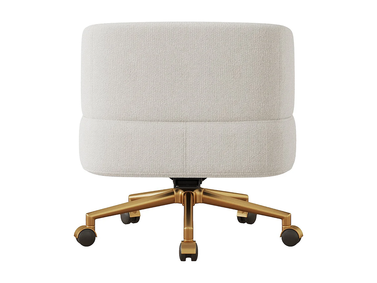 Draaibare fauteuil in beige chenille met een zitkussen van 20 cm, 71x60x71 cm