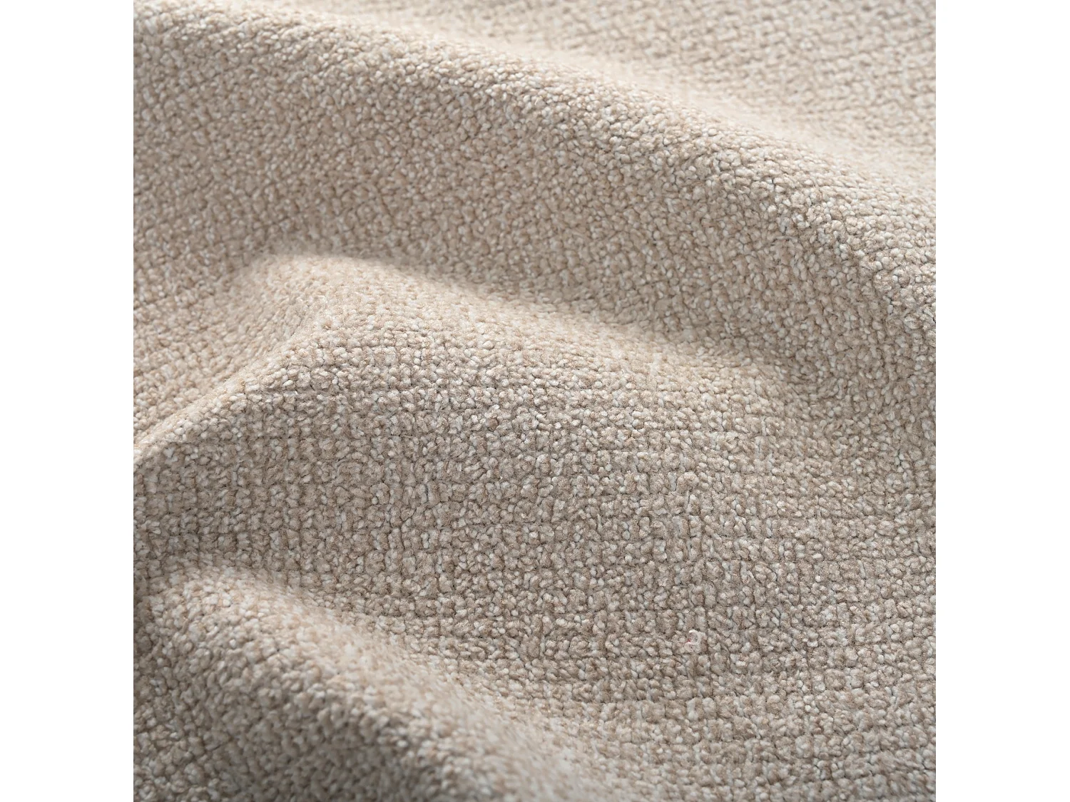 Draaibare fauteuil in beige chenille met een zitkussen van 20 cm, 71x60x71 cm