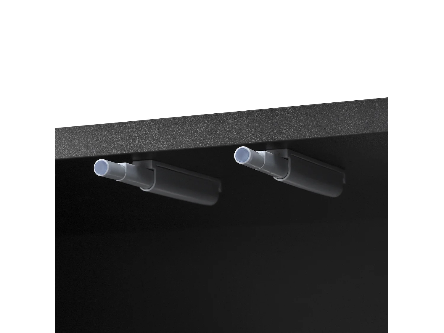 Tv-meubel met 4 deuren met structuurafwerking - Tweekleurig ontwerp in zwart en hout