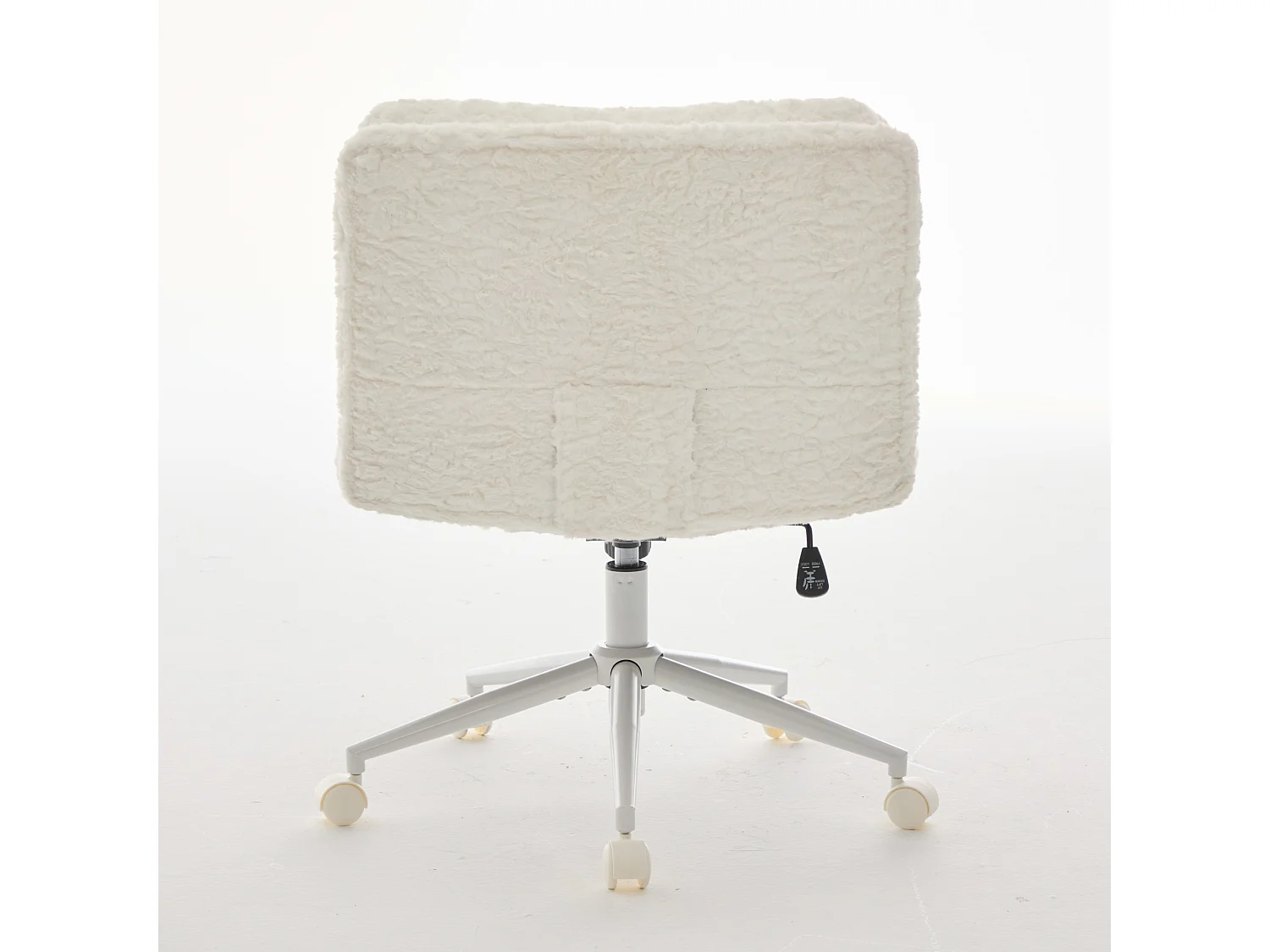 Paarse stoffen draaibare bureaustoel met dubbel kussen - in hoogte verstelbaar