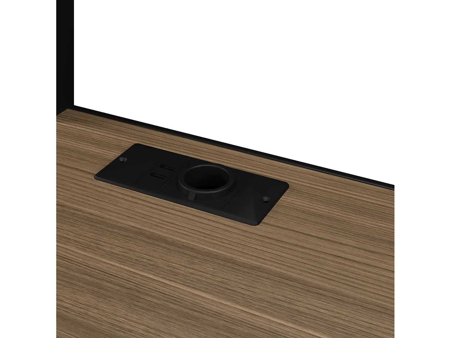 Letto a soppalco in metallo 90 x 200 cm con scrivania, illuminazione a LED e porte USB - Nero