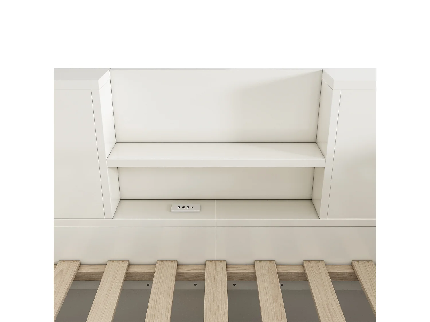 Letto contenitore per bambini 90x190 cm con porte USB/Type-C - Legno bianco