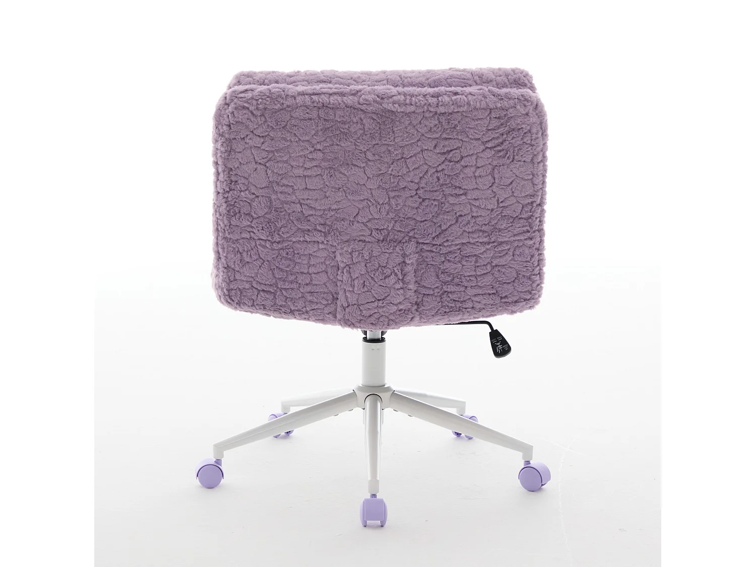 Chaise de bureau pivotante en tissu violet avec double coussin - Hauteur réglable