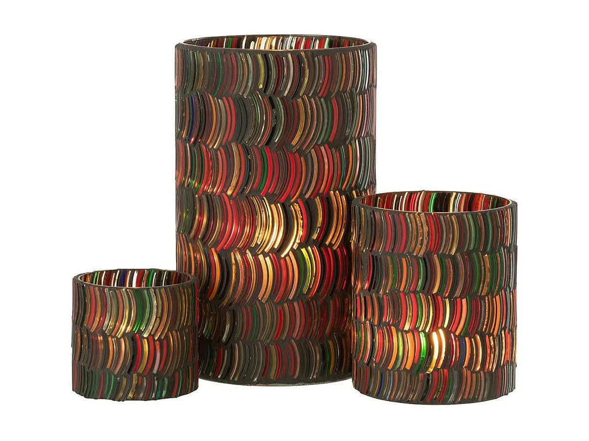 Photophore Design "Mosaic Courbe" 23cm Multicolore