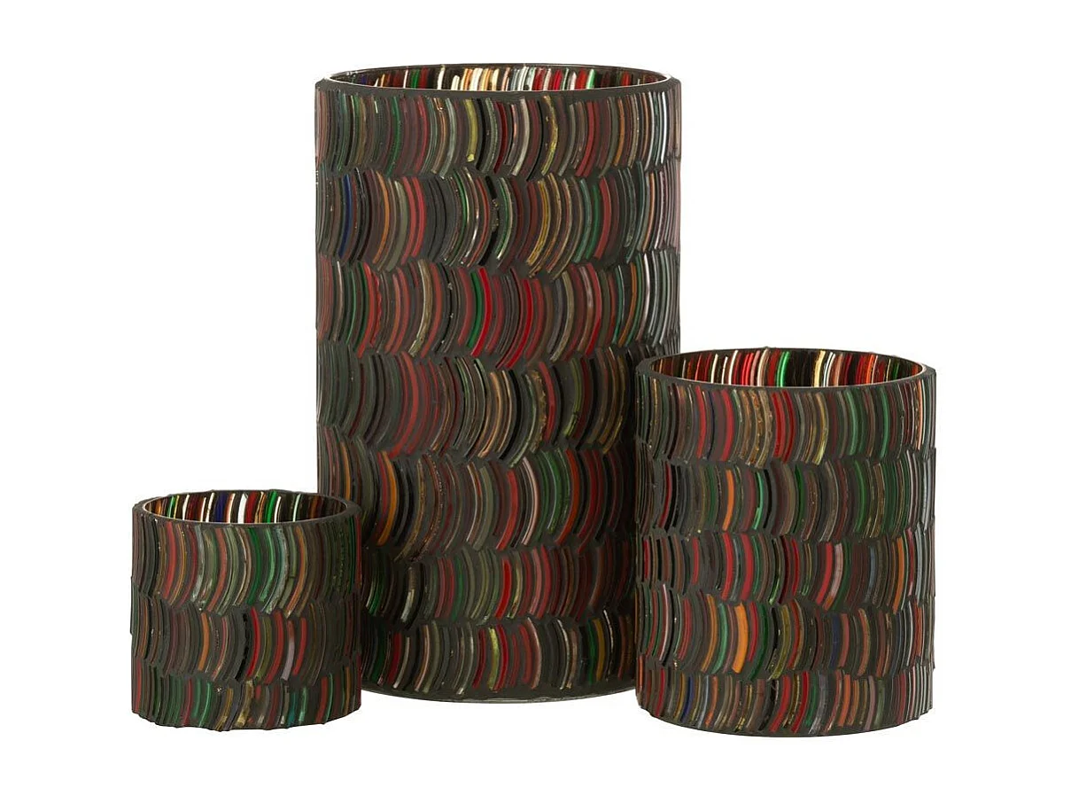 Photophore Design "Mosaic Courbe" 23cm Multicolore