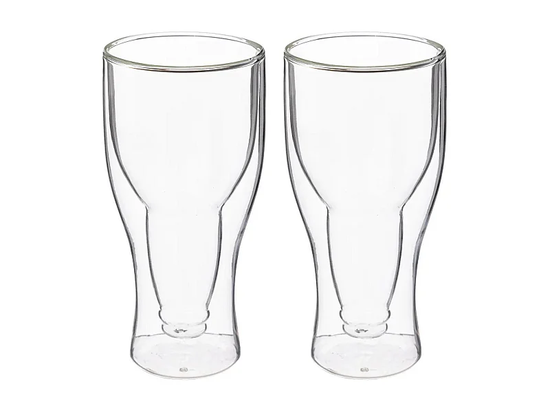 Lot de 2 Verres à Bière "Double Paroi" 35cl Transparent