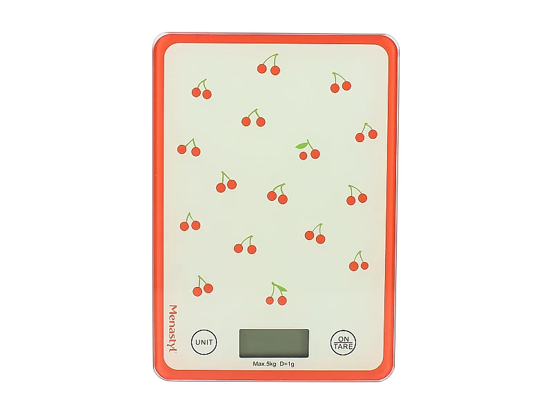 Menastyl - Balance Electronique Cerise En Plastique Et Verre Trempe 5k 1g