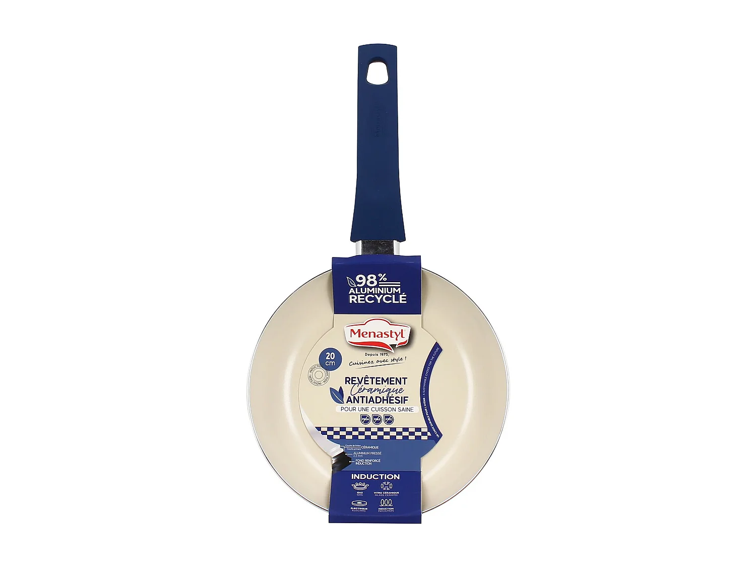 Menastyl - Poele Ginette 20cm En Aluminium Recyclé Revêtement Céramique