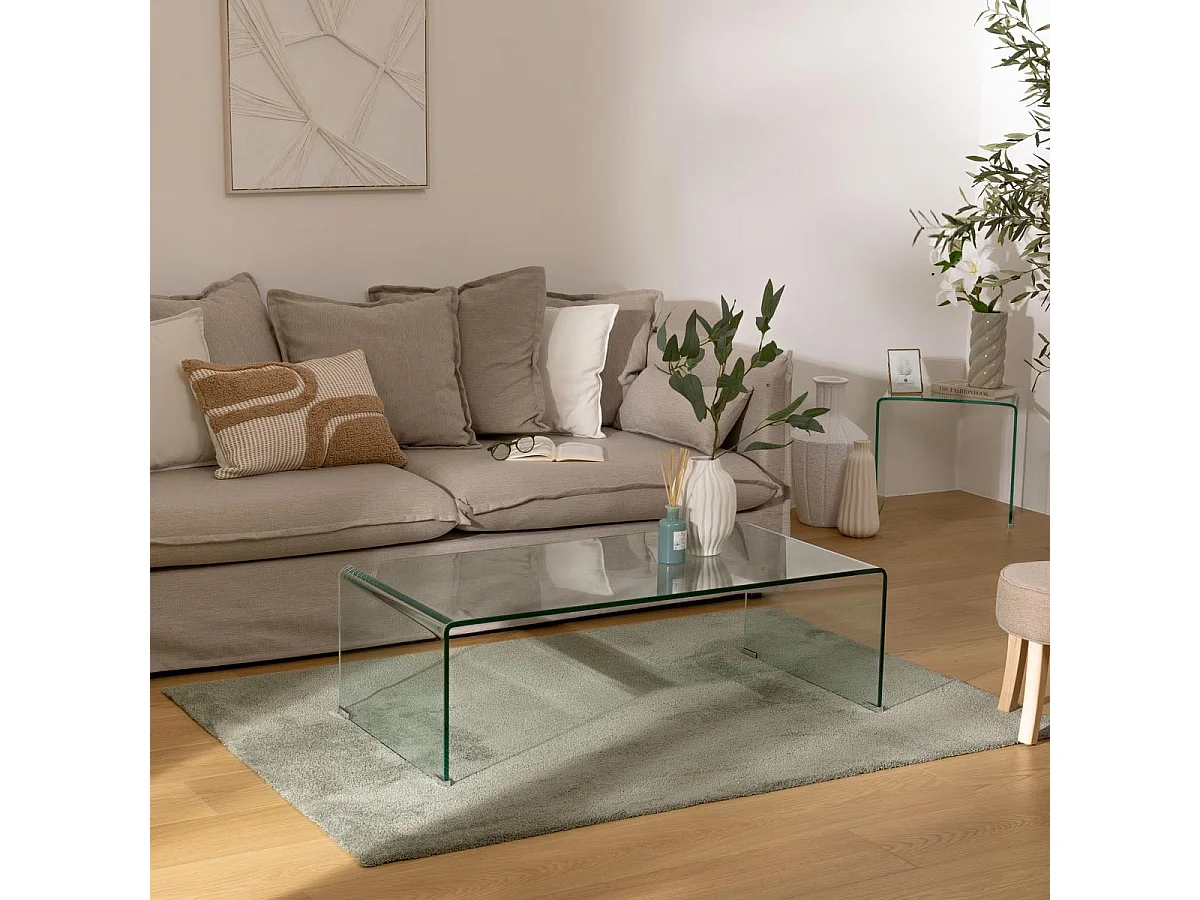 Table Basse en Verre "Lenia" 110cm Transparent