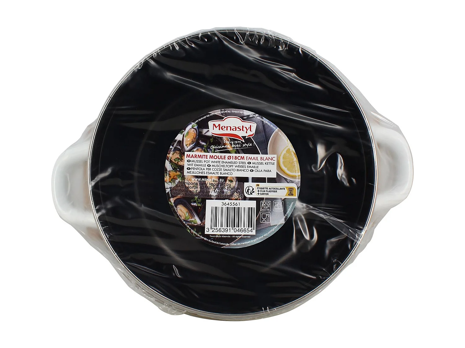 Menastyl - Marmite à Moules 18cm En Acier émaillé Blanc