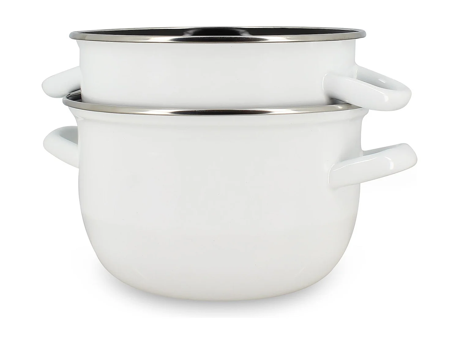 Menastyl - Marmite à Moules 18cm En Acier émaillé Blanc