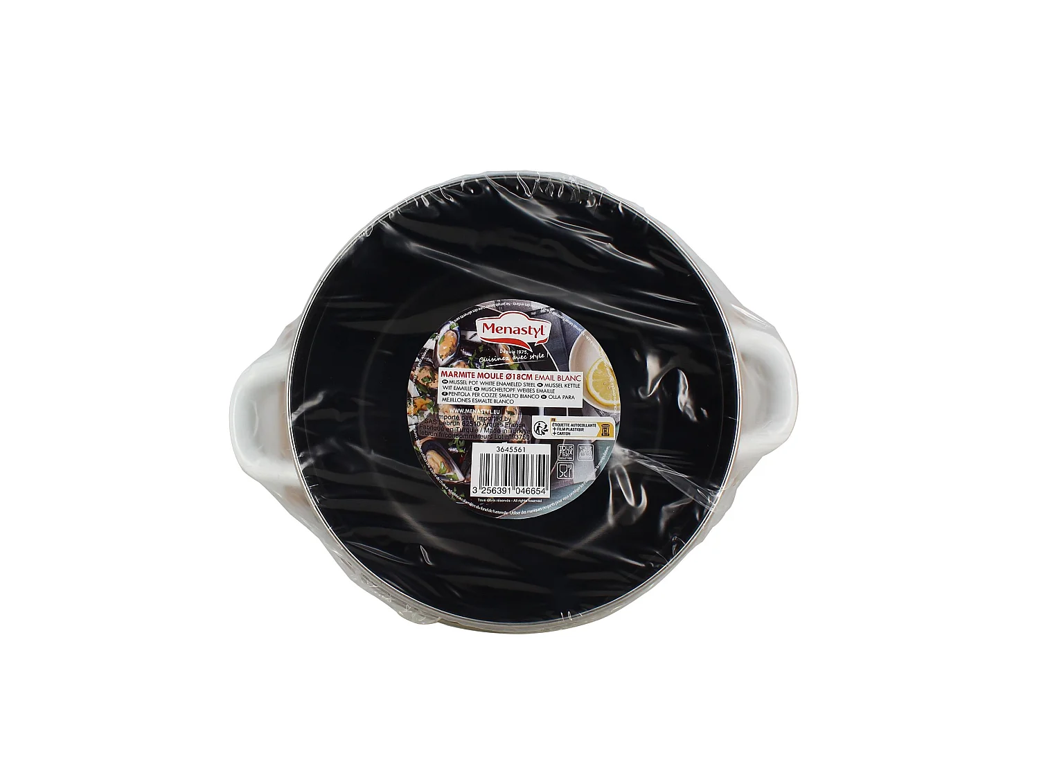 Menastyl - Marmite à Moules 18cm En Acier émaillé Blanc