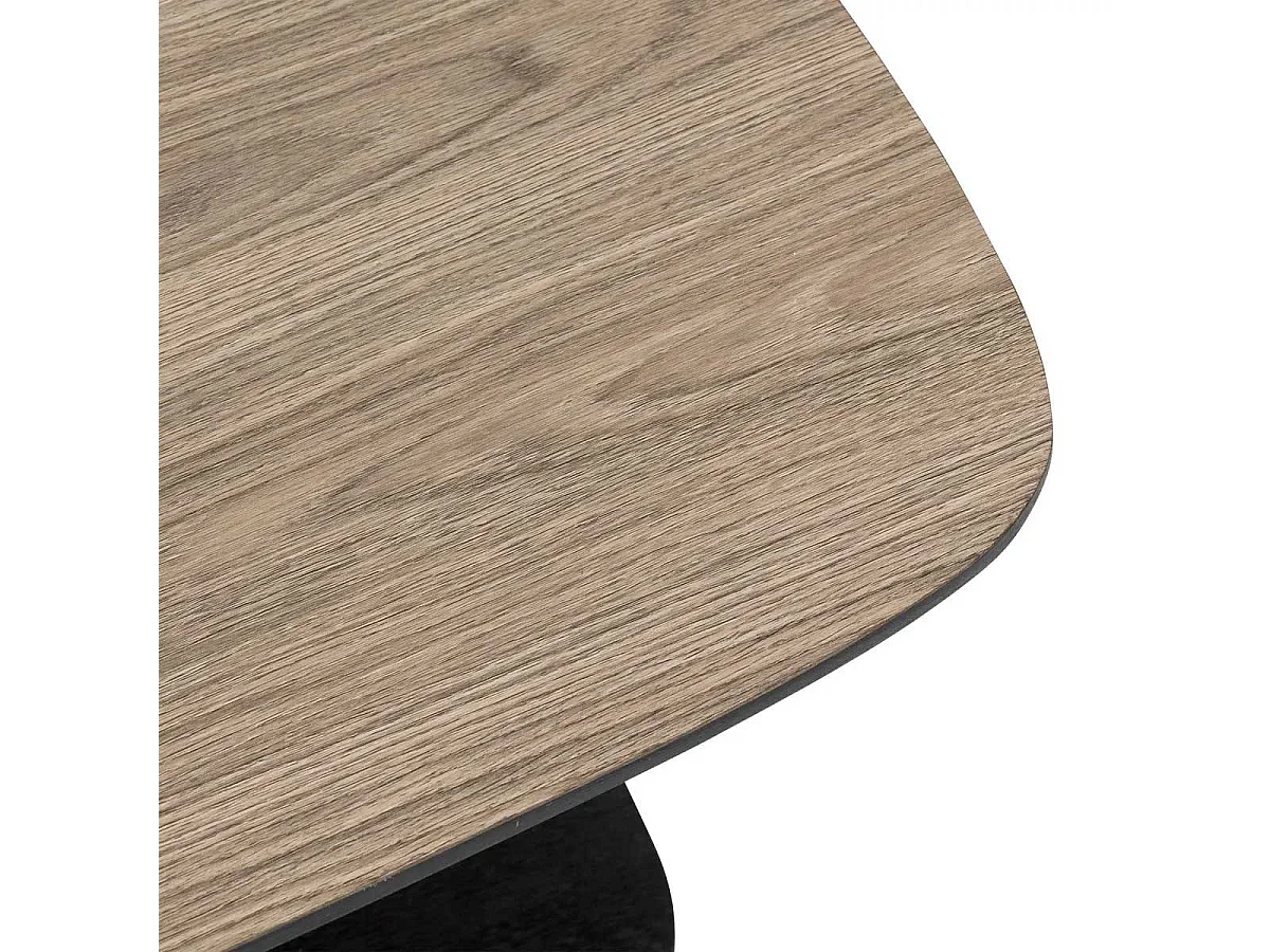 Table Basse Avec Étagère "Hodia" 75cm Naturel & Noir