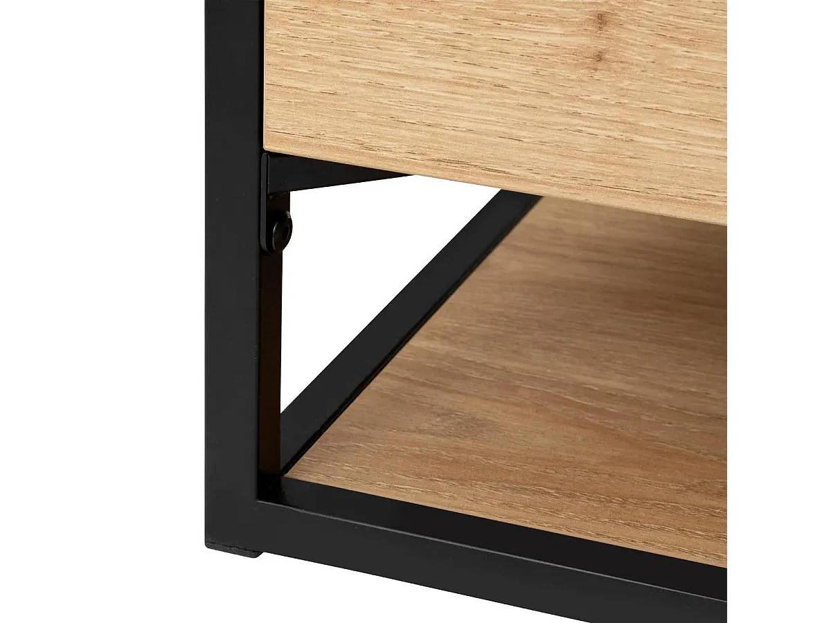 Table Basse 2 Tiroirs "Aldéa" 120cm Naturel