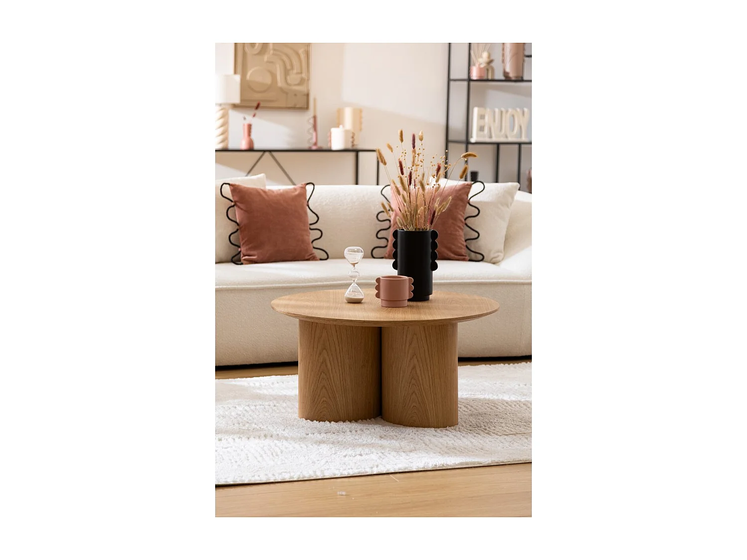 Table Basse Design "Aliona" 80cm Naturel