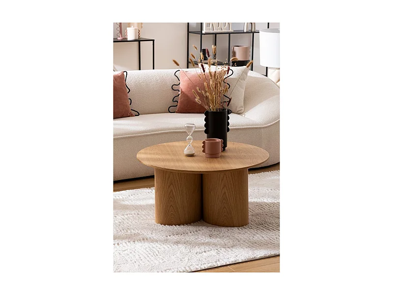 Table Basse Design "Aliona" 80cm Naturel