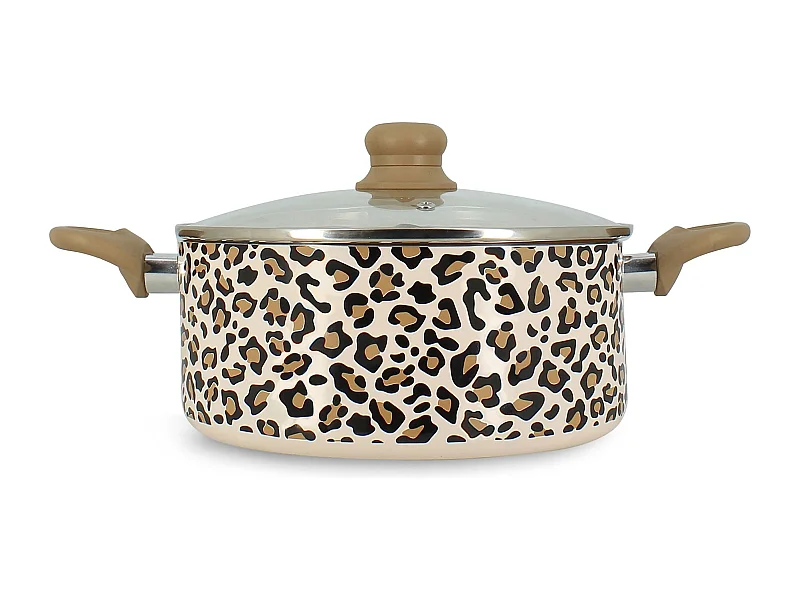 Menastyl - Faitout Leopard 24cm En Aluminium Revetement Ceramique Induction