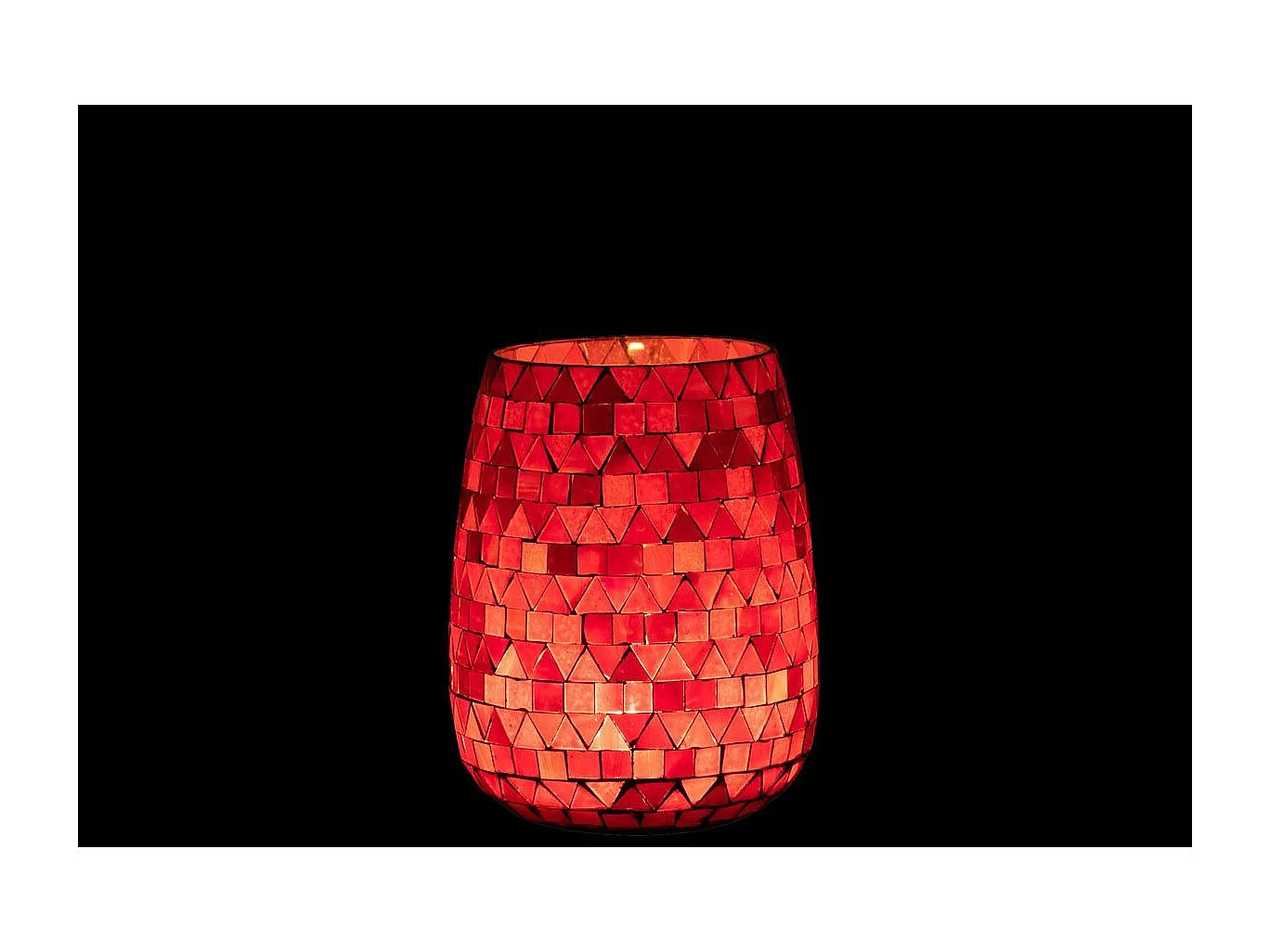 Photophore Design Triangle "Sweet Valentine" 16cm Rouge & Rose