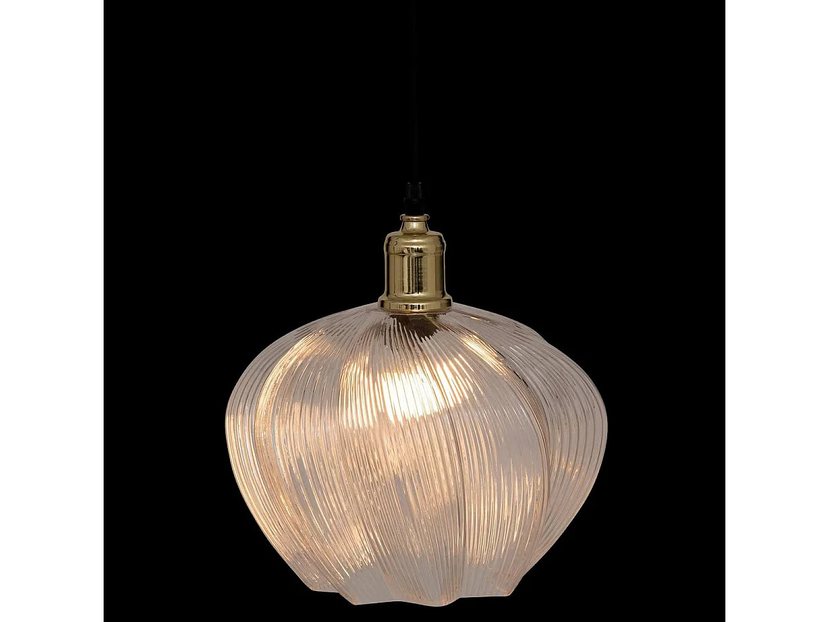 Lampe Suspension en Verre "Phylas" 37cm Transparent