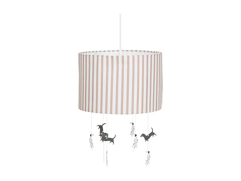 Lampe Suspension Chiens "Scott" 40cm Marron