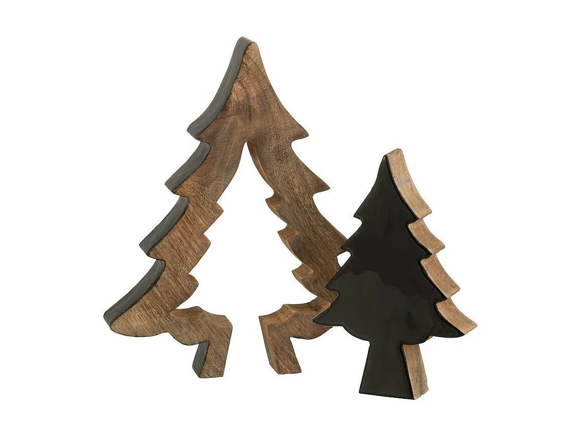 Sapin de Noël à Poser "Puzzle" 30cm Noir & Naturel