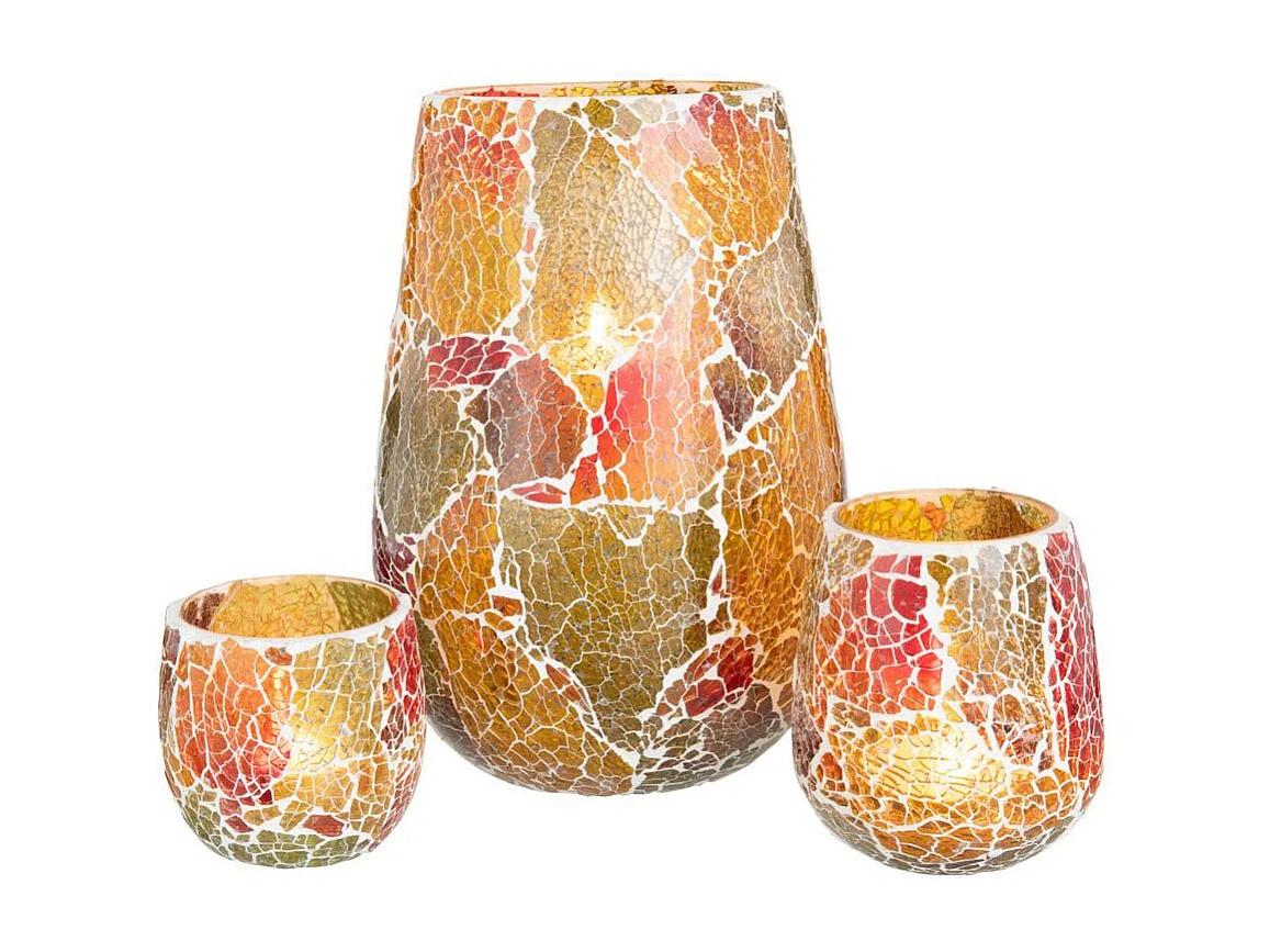 Photophore en Verre "Sunset" 26cm Multicolore