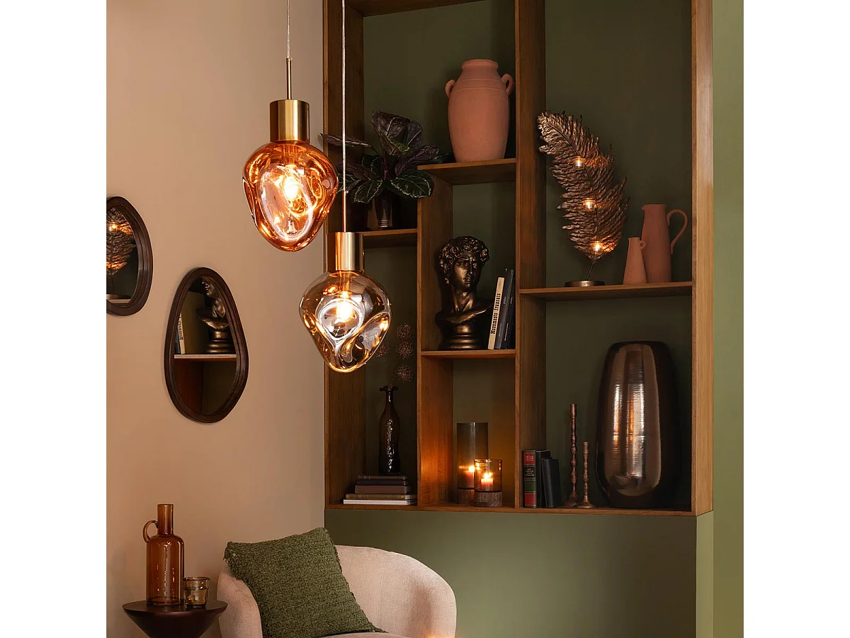 Lampe Suspension Design "Kerri" 160cm Cuivre