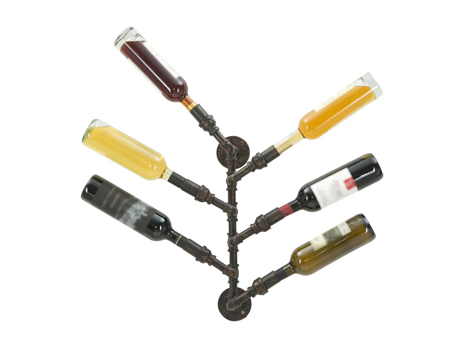 Porte-Bouteilles Mural 6 Emplacements "Manhattan" 55cm Noir