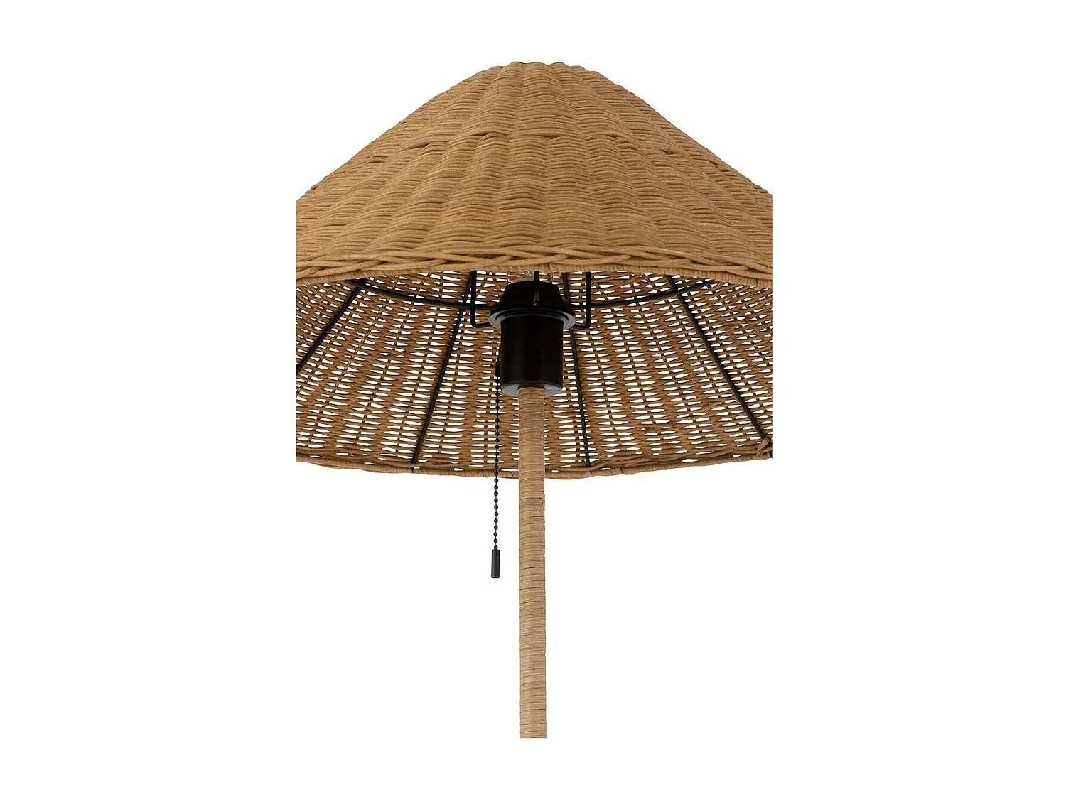 Lampadaire en Rotin "Preston" 154cm Naturel & Noir