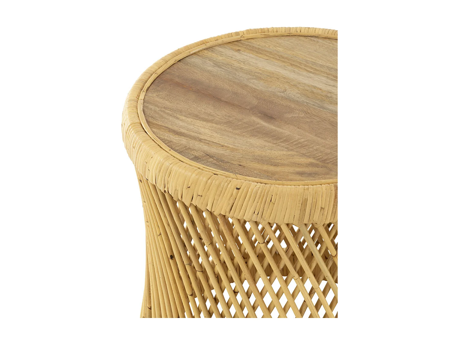 Table d'Appoint en Rotin "Cylindre" 50cm Naturel